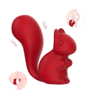 Міні-вібратор кліторальний Every Night Toys Debbie у формі білочки червоний, 10 режимів вібрації