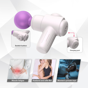 Міні-масажер Every Night Toys Candice біло-фіолетовий, 10 режимів вібрації