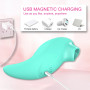 Вібратор із кліторальним стимулятором із язичком Every Night Toys Jen, зелений, 10 режимів вібрації