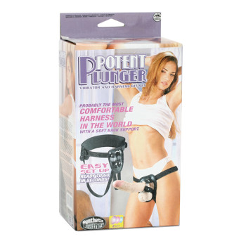 Страпон POTENT PLUNGER HARNESS WITH 8 VIBRATOR