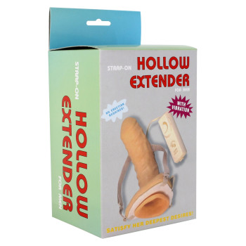 Вібромасажер із поясом Vibrating Hollow Extender Strap-On.