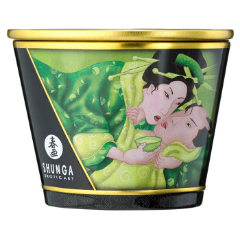 Свеча для массажа Shunga Massage Candle Exotic Green Tea с ароматом зеленого чая, 170 мл