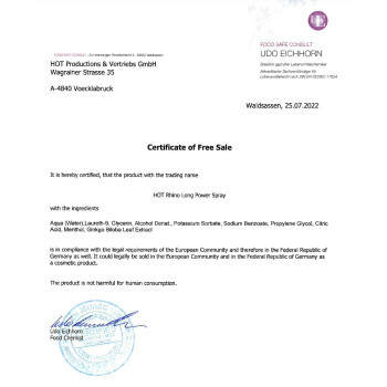 Спрей пролонгатор для чоловіків RHINO, 10 мл