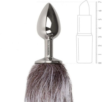 Анальная пробка с серым хвостиком EasyToys Fox Tail Plug ,S