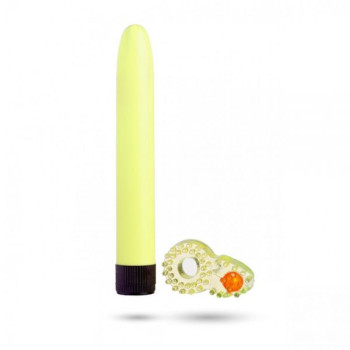 Набір Sex Toys Класичний Вібромасажер + Ерекційне Кільце Yellow