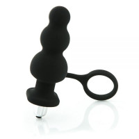 Анальний плаг з вібрацією Black Silicone