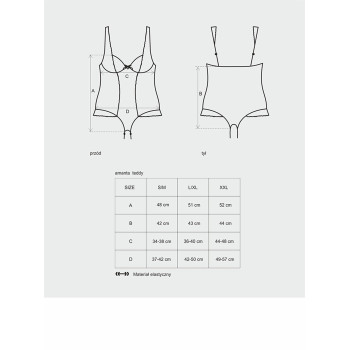 Боди Obsessive AMANTA Teddy S/M черное