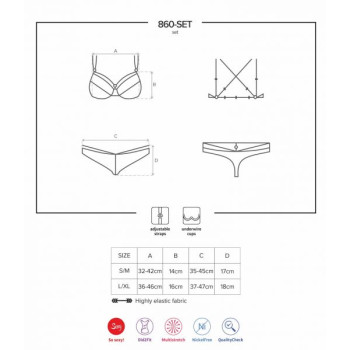 Комплект Obsessive 860-SET-1 2 ПК set black L/XL