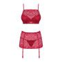 Комплект Obsessive Lividia 3 шт set red S/M