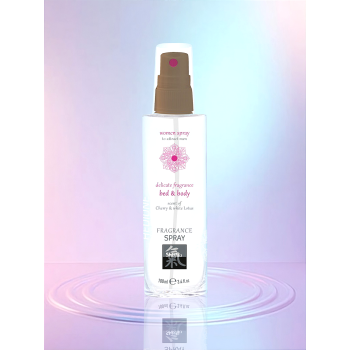 Спрей для тіла та ліжка з феромонами та афродизіаками HOT Fragrance Вишня та білий лотос, 100 мл