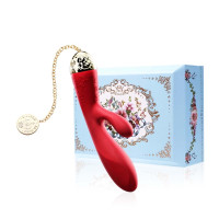 Вібромасажер - кролик з функцією керування зі смартфона ZALO Rosalie, Bright Red