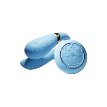 Вібромасажер для пар із функцією керування зі смартфона ZALO Fanfan Set, Royal Blue