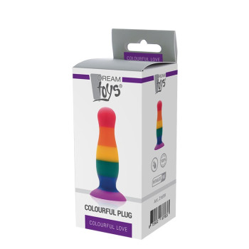 Райдужна анальна пробка COLOURFUL LOVE PLUG