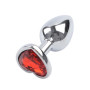 Анальна пробка Silver Metaall Heart Red, S