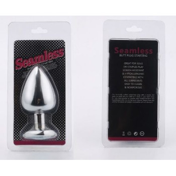 Анальна пробка Silver Metal Heart Dark Violet, S