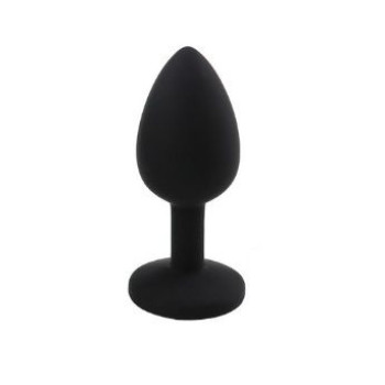 Анальная пробка Black Silicone Dark Pink, S