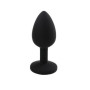 Анальная пробка Black Silicone Dark Pink, S