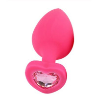 Анальная Pink Silicone Heart Light Pink,M