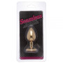 Анальная пробка Gold Metal Heart Dark Violet, M