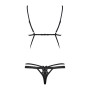 Боди кружевное со стрепами Obsessive Wonderia черный, S/M