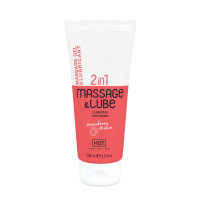 Масажний гель та лубрикант HOT Massage- & Glide Gel 2in1 Strawberry 200 мл