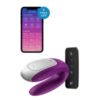 Вібратор для пар із фірмовим пультом керування Satisfyer DOUBLE FUN VIOLET