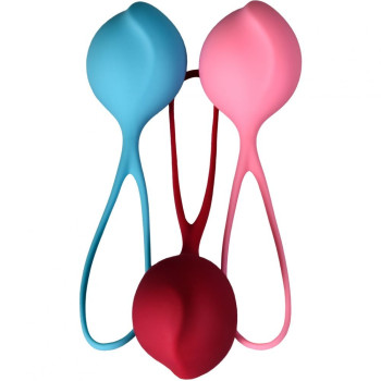 Набор одинарных вагинальных шариков Satisfyer Strengthening Balls разноцветные