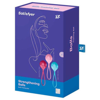 Набор одинарных вагинальных шариков Satisfyer Strengthening Balls разноцветные