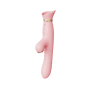 Вібратор з ротацією і вакуумною стимуляцією ZALO ROSE RABBIT PINK