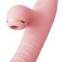 Вібратор з ротацією і вакуумною стимуляцією ZALO ROSE RABBIT PINK
