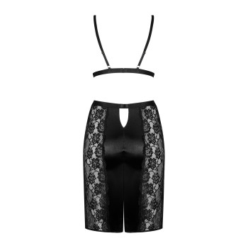 Комплект Obsessive Blanita (бюстгальтер и юбка) Black L\LX