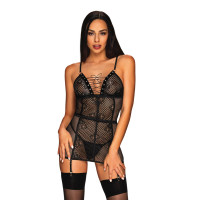 Сорочка Obsessive Basitta chemise & thong S/M