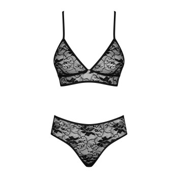 Комплект ажурний Obsessive Kokietta set Black S/M