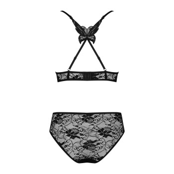 Комплект ажурний Obsessive Kokietta set Black S/M
