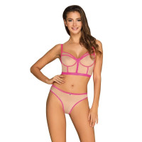 Набір Obsessive Nudelia top & panties pink L/XL