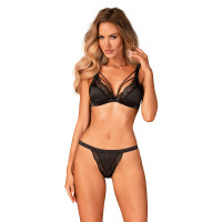 Комплект бюстгальтер та трусики Obsessive Eloissa set Black S/M