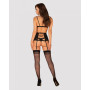 Комплект із широким поясом для чулків Obsessive Blanita garter belt S/M Чорний
