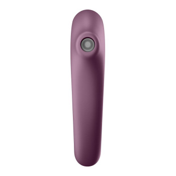 Вакуумный клиторальный стимулятор с вибрацией Satisfyer Dual Kiss, марсаловый