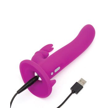 Страпон -кролик с вибрацией и трусиками Happy Rabbit Rechargeable Vibrating Strap-On Harness Set