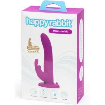 Страпон -кролик с вибрацией и трусиками Happy Rabbit Rechargeable Vibrating Strap-On Harness Set