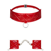 Набор из ошейника и наручников Obsessive Hunteria cuff & chocker O/S