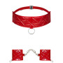 Набор из ошейника и наручников Obsessive Hunteria cuff & chocker O/S