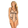 Боди с контрастными полосами Obsessive Nudelia teddy S/M