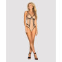 Боди с контрастными полосами Obsessive Nudelia teddy S/M