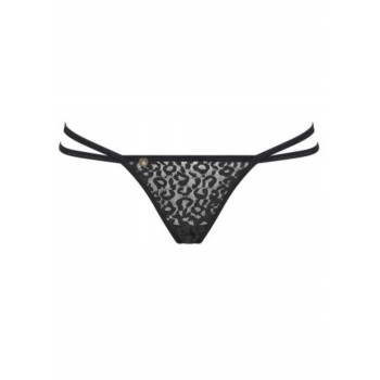 Трусики стрінги з ланцюжками Obsessive Pantheria thong black S/M