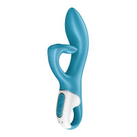 Вибратор кролик Satisfyer Embrace Me с тройным отростком для стимуляции клитора, голубой