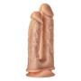 Фаллоимитатор двойной на присоске Dream ToysReal Love, термоактивный, бежевый
