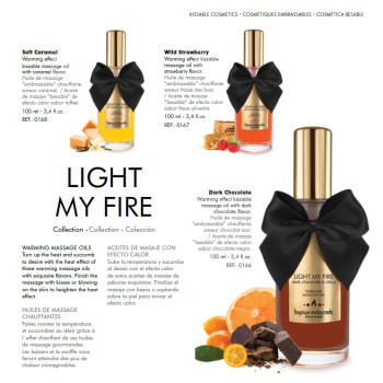 Зігріваюча масажна олія Bijoux LIGHT MY FIRE суниця та мед