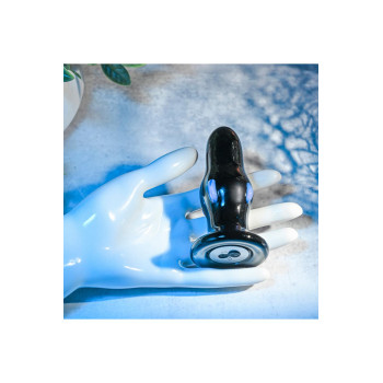Анальна пробка скляна з вібрацією A&E REAR ROCKER VIBRATING GLASS ANAL PLUG