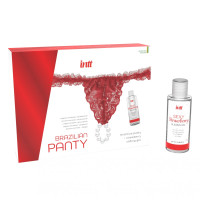 Набор из трусиков и лубриканта INTT BRAZILIAN PANTY RED